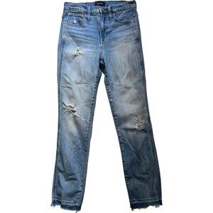 J.Crew Women's Distressed Jeans Stretch Denim Size 26 Blue Light Wash